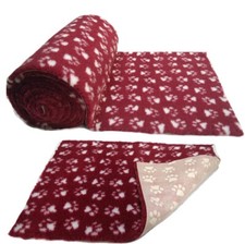 Heather/White Paws Vet Bed NON-SLIP ROLL  WHELPING FLEECE DOG PUPPY BEDDING