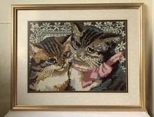 Vintage Ehrman Victorian Cats  Kaffe Fassett Completed Tapestry Panel,…framed
