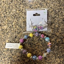 Viva Beads Clay Beaded Bracelet and Earrings Set Remember Me Multi
