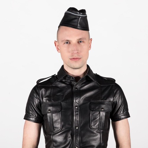 Leather forage cap uniform - leather,