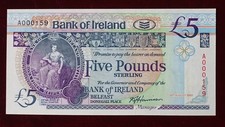 1990 UNC Bank of Ireland £5