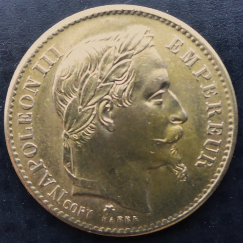 1868 french franc - french, brass