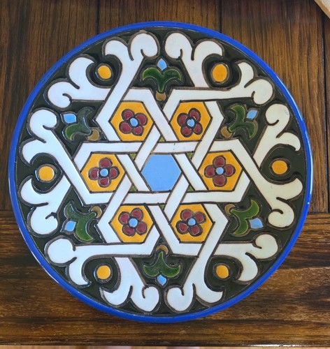 Spanish majolica pottery plate - spanish,