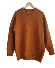 Gents Shetland Wool Sweaters Saddle Shoulder Made in Scotland