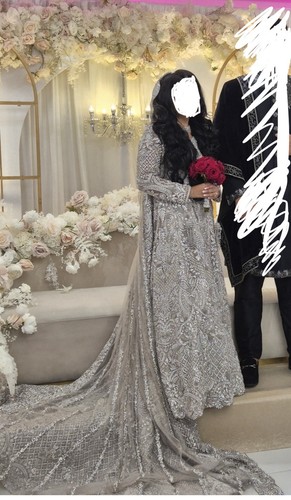 Silver bridal dress and - dress, veil