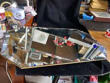 Vintage Style Wall Mirror Bevelled Scalloped Edge - Art Deco Style 14 x 23 Inch