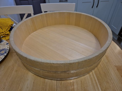 Large wooden mixing bowl sushi - large,