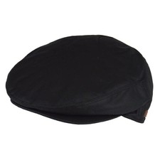 Wax Flat Cap Black Lined Major