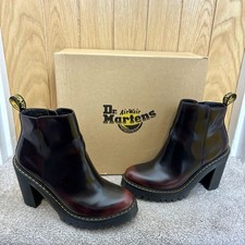 Dr Martens Magdalena Cherry Arcadia Leather Heeled Heels Boots Size UK 7 EU 41
