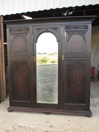 Edwardian carved dark oak