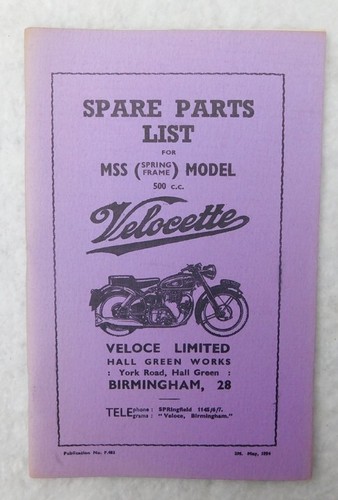 Velocette motorcycle spare - velocette,