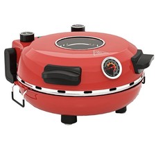 HOMCOM 1200W Pizza Oven, Pizza Maker, 5-Min Crisp, Dual Knob Control - Red