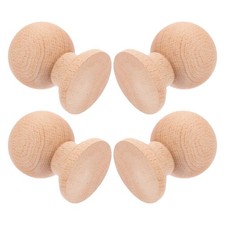  4pcs Wooden Post Finials - Unfinished Column Head Decorative Fence Cap Topper