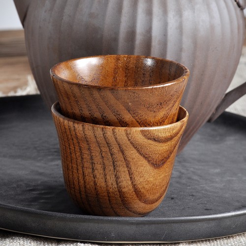 2pcs brown wooden drinking - 2pcs,