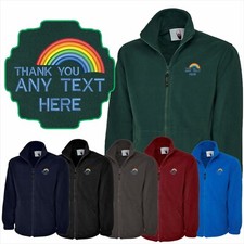 We Support Our Heroes THANK YOU Rainbow Embroidered Fanbase Staff Fleece Jacket