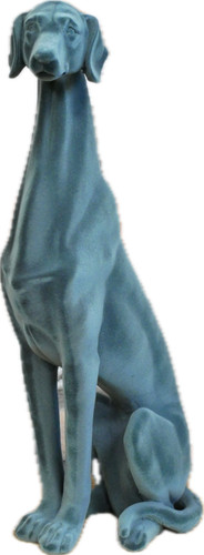 Resin flocked greyhound dog - resin,