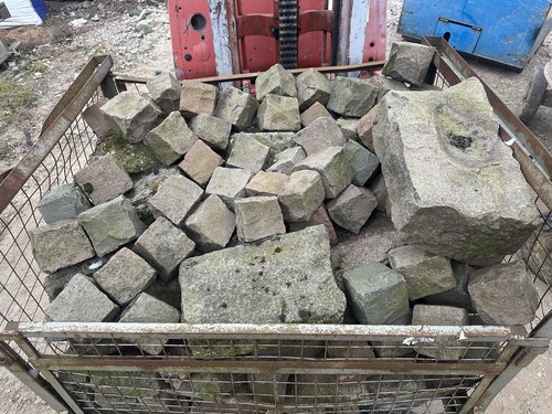 Reclaimed granite cube - granite,