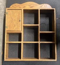 Vintage Wooden Oak Wall Shelf  Trinket Display Heavy Sturdy Country