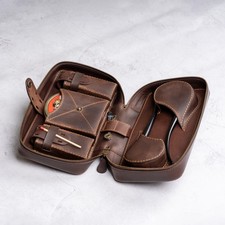 Churchwarden Pipe Case – Leather Tobacco Pipe Holder for Long Smoking Pipes