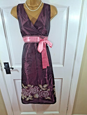 Pretty Fee G Multicoloured Floral Lined Dress, UK 14, Perfect Condition