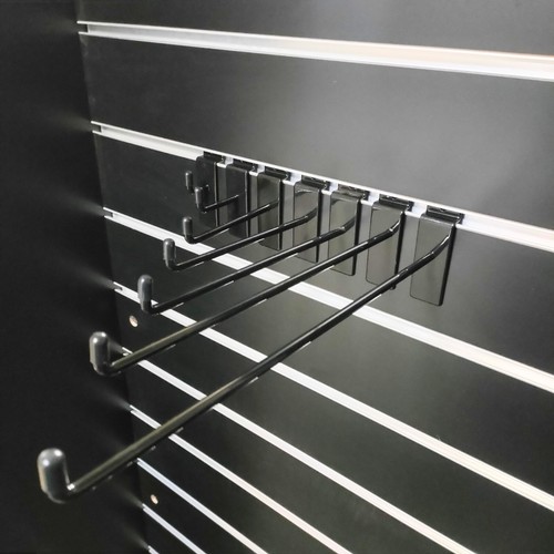 100x slatwall hooks black - 100x,