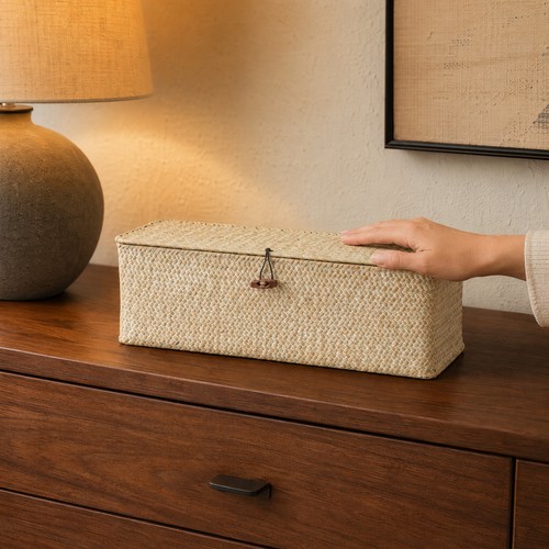 Lidded seagrass storage - storage, basket