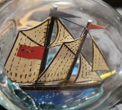 Vintage small ship bottle - in,