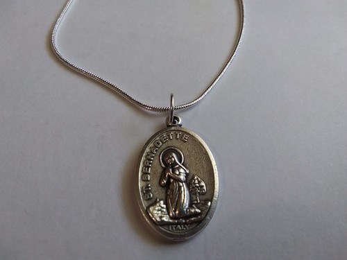 Bernadette medal necklace - medal,