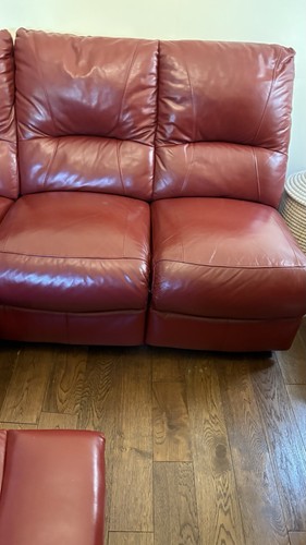 Leather dark red corner - red,