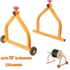 Wire Spool Rack Steel Extension Lead Reel Cable Holder Dispenser With 2 Wheels