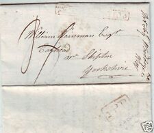 1811 RARE RED BOXED 1PP AUDENSHAW EDWARD STELFOX >Wm WAINMAN CARRHEAD SKIPTON