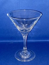 RARE UNUSUAL VINTAGE MARTINI BABYCHAM GLASS TWISTED STEM BRANDED MARTINI GLASS
