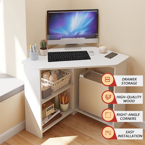 White wood office - white, desk
