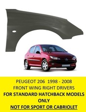 PEUGEOT 206 FRONT WING RIGHT DRIVERS  SIDE  NEW INSURANCE APPROVED 