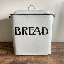 Vintage Enamel Bread Bin Cream