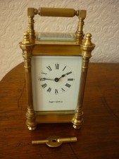MAPPIN AND WEBB CARRIAGE CLOCK IN GOOD WORKING ORDER AND FOLD DOWN HANDLE