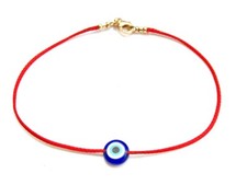 Kabbalah authentic original red bracelet 14 k solid gold luck blue evil eye bead