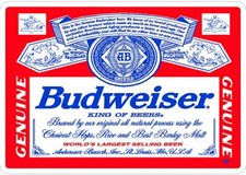 BUDWEISER Beer lager workshop pub bar logo Fridge Freezer Sticker or wall x2 A5