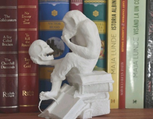 Monkey thinker statue holding - thinker,