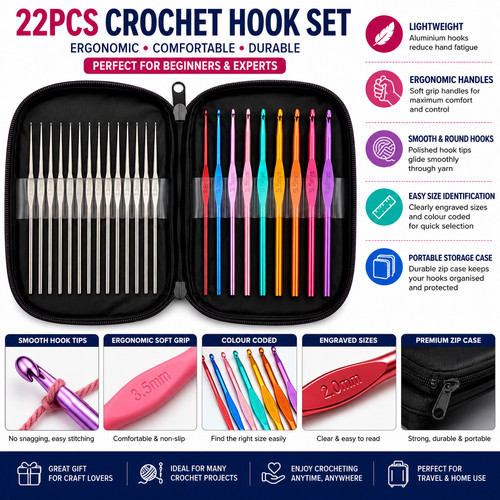 22pcs crochet hooks - 22pcs,