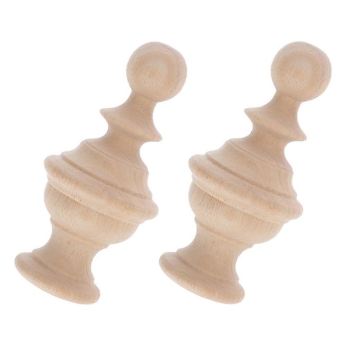 Khaki wooden finials - khaki, stair