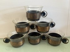  MCM German Jena Glas Schott And Gen Tea Cups / Hot Toddy Six Vintage Retro 1970