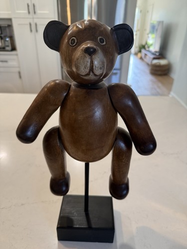 Wooden teddy bear pedestal - wooden,