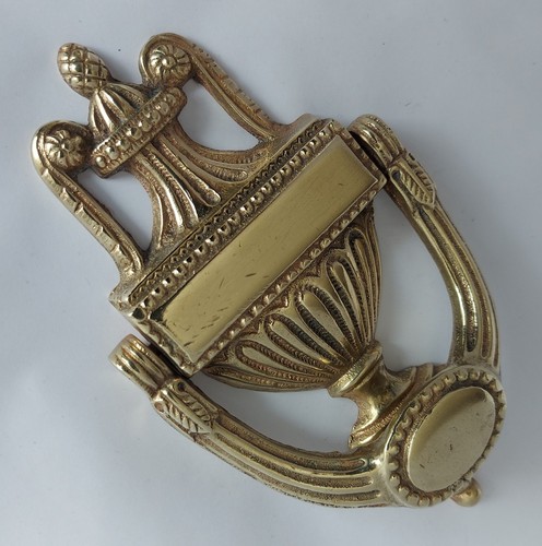 Victorian brass door knocker - door,