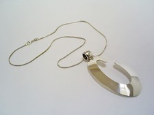 TIANGUIS JACKSON/SCOTTISH HM SILVER 3.1 " DROP 15.9 g MODERNIST PENDANT & CHAIN