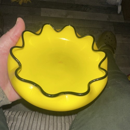 Loetz yellow tango art glass - loetz,