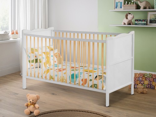 White baby cot bed - white,