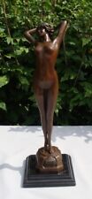 Statue The Awakening Sexy Naked Art Deco Style Art Nouveau Style Bronze Signed S