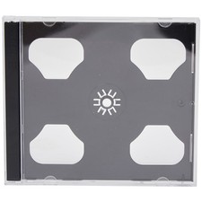 25 x Double CD DVD Disc Jewel Cases with Black Tray for 2 Discs