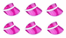 6 x NEON PINK VISORS Pub Golf Drinking Party Visor Hen Stag Fancy Dress Poker